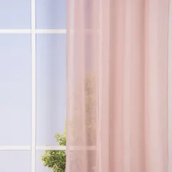 Ösengardine Leinenoptik uni rosa 140x260cm