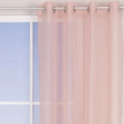 Ösengardine Leinenoptik uni rosa 140x260cm