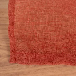 Ösengardine Leinenoptik uni terracotta 140x260cm