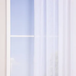 Ösengardine Leinenoptik uni weiß 140x260cm