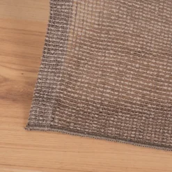 Ösengardine Netzstruktur gestreift taupe 140x245cm