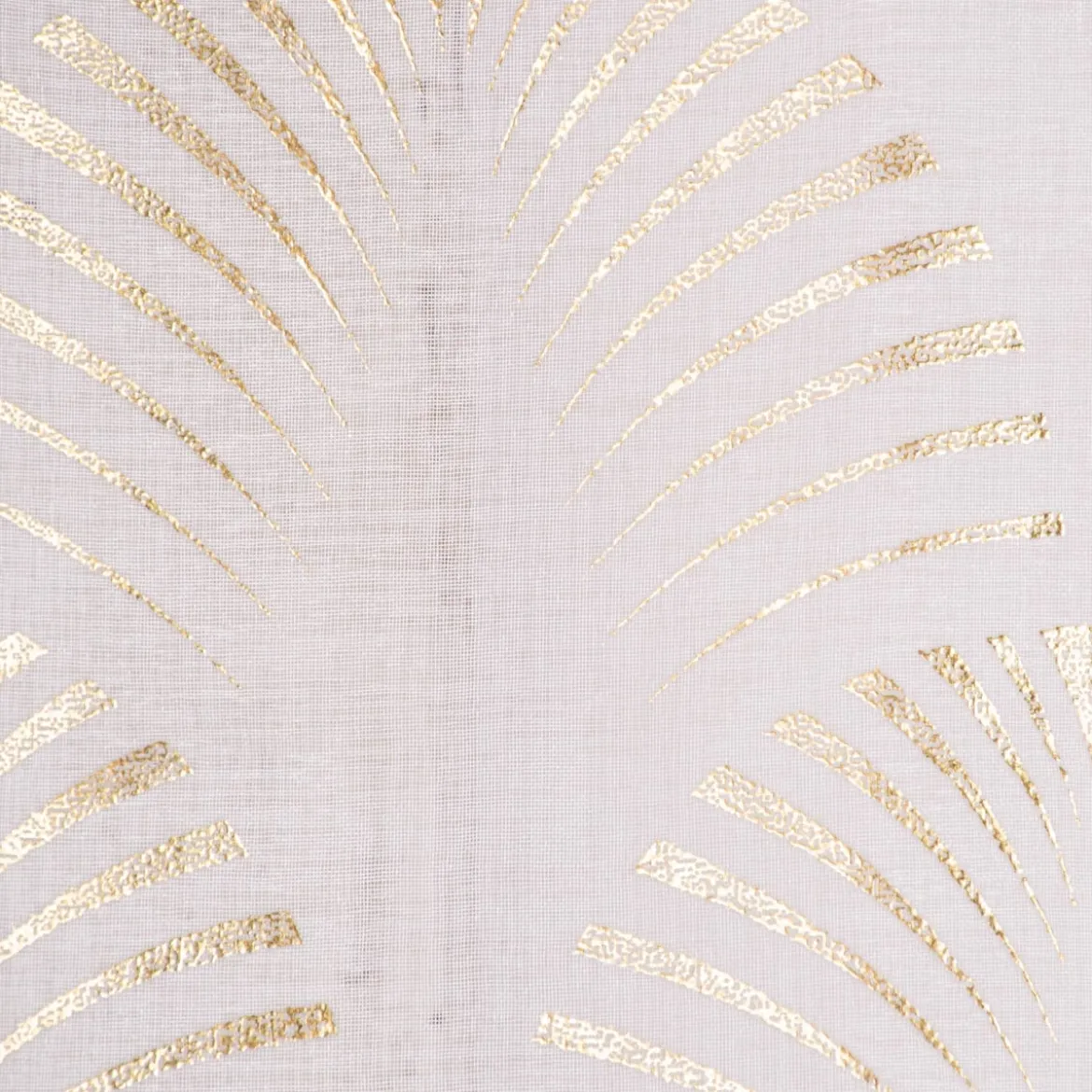 Ösengardine Reliefdruck Ornamente Bögen offweiß goldfarbig 140x260cm