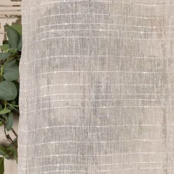 Ösengardine Schnurstreifen mit Glitzerpailletten stein weiß 135x260cm