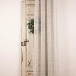 Ösengardine Schnurstreifen mit Glitzerpailletten stein weiß 135x260cm