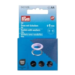 Ösen mit Scheiben 8mm lila/silberfarbig 32 Stk von Prym