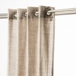 Ösenschal Fertiggardine Scandia Leinenoptik taupe/grau 245x137cm