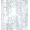 Ösenvorhang Blüten 3D Print weiß türkis 140x260cm