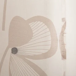 Ösenvorhang Blumen abstrakt Voile weiß beige 135x260cm