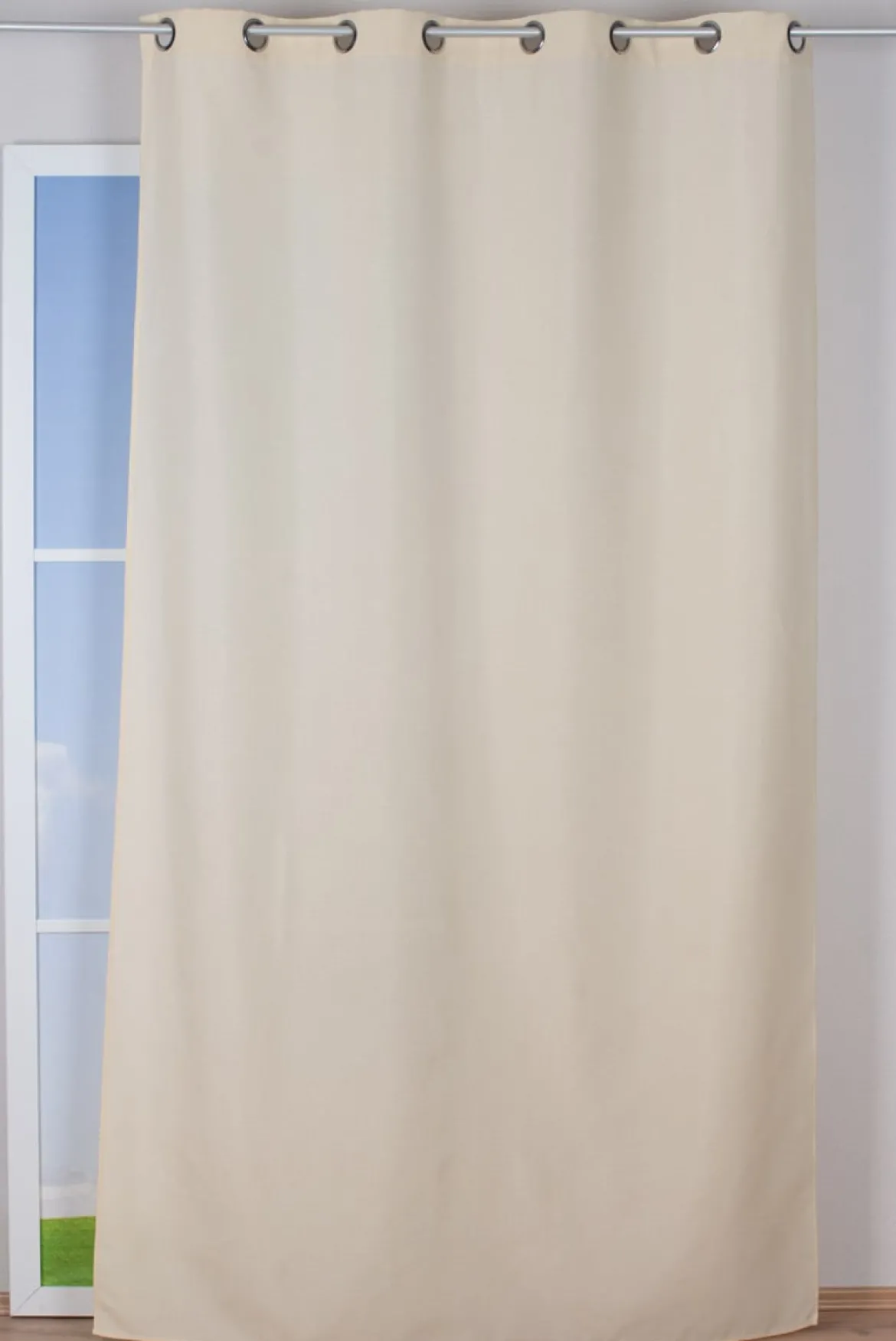Ösenvorhang Brilliant Leinenoptik einfarbig champagner 140x245cm