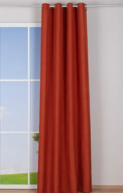 Ösenvorhang Brilliant Leinenoptik einfarbig terrakotta 140x245cm