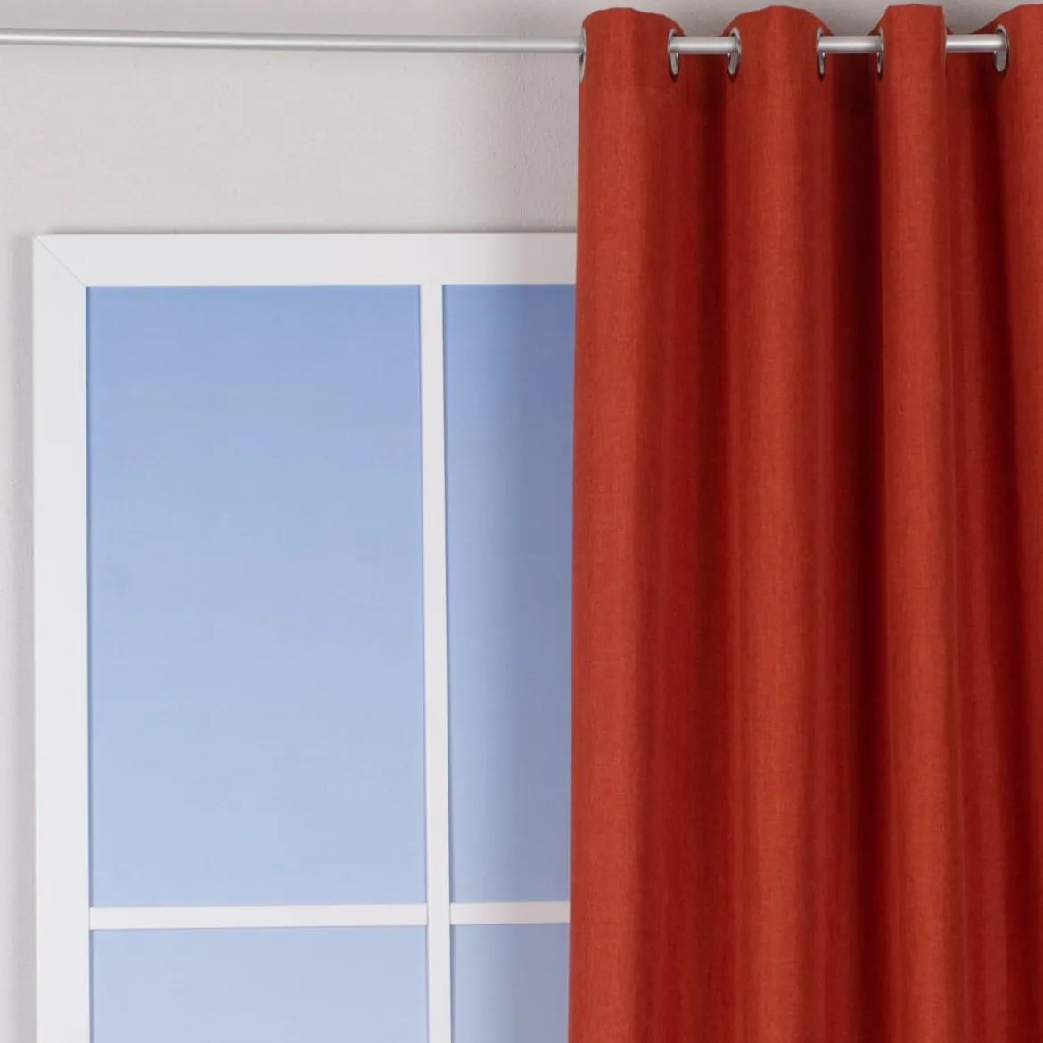 Ösenvorhang Brilliant Leinenoptik einfarbig terrakotta 140x245cm