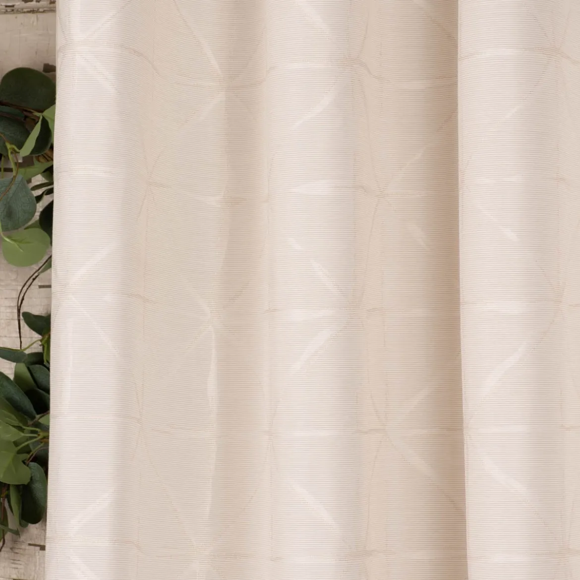 Ösenvorhang Charming Rauten Jacquardgewebe creme 140x255cm