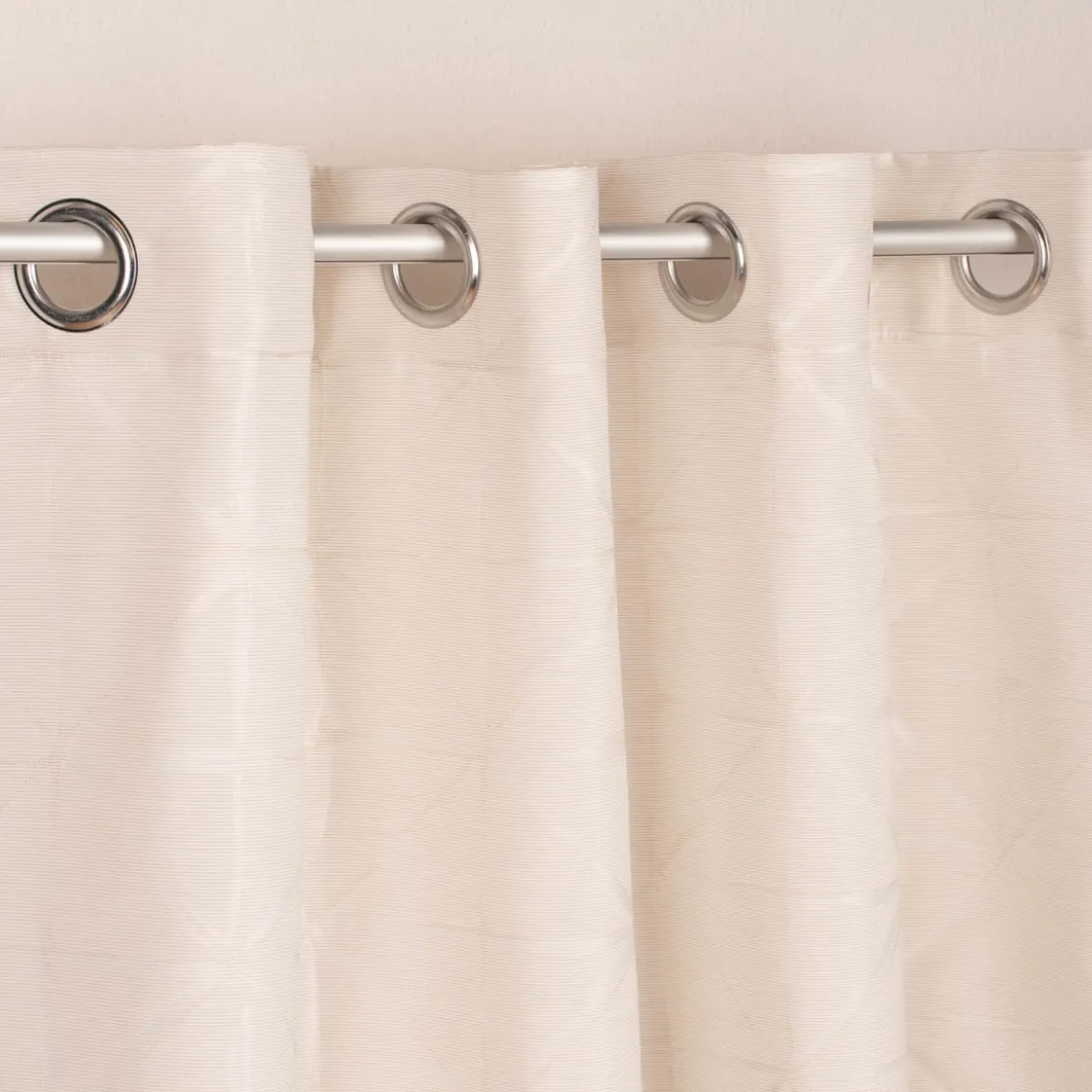 Ösenvorhang Charming Rauten Jacquardgewebe creme 140x255cm