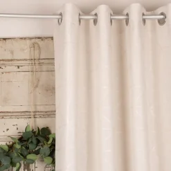 Ösenvorhang Charming Rauten Jacquardgewebe creme 140x255cm