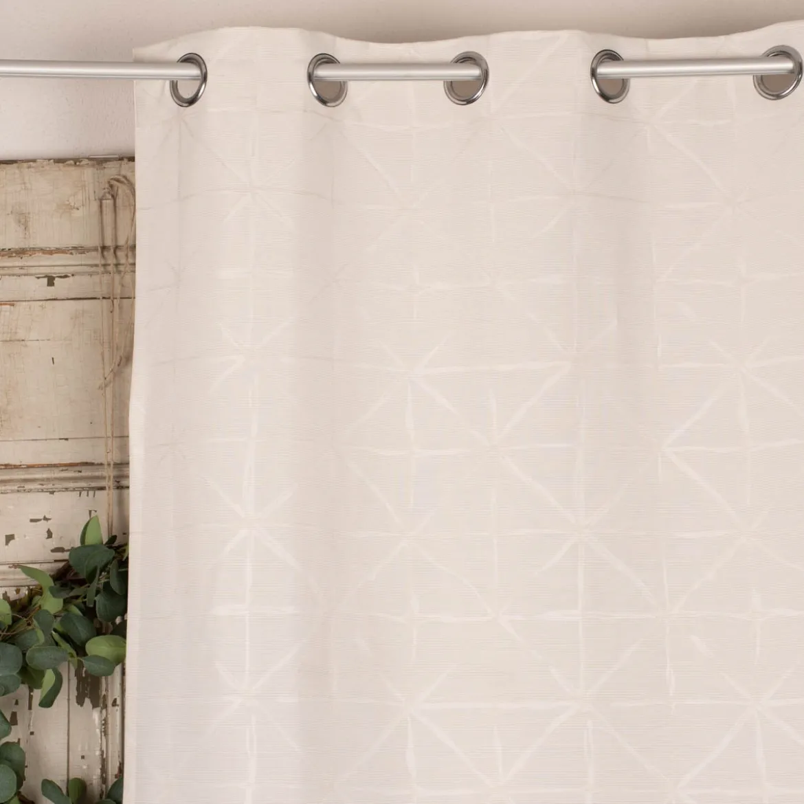 Ösenvorhang Charming Rauten Jacquardgewebe creme 140x255cm