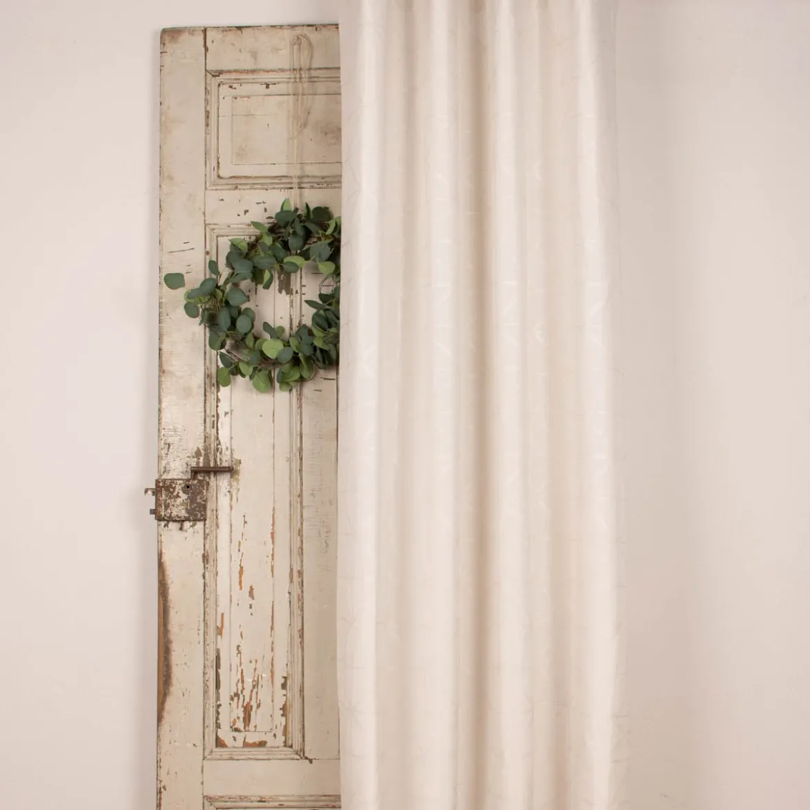 Ösenvorhang Charming Rauten Jacquardgewebe creme 140x255cm