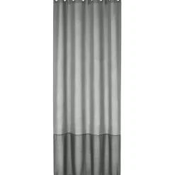 Ösenvorhang Dualino meliert mit farbig abgesetztem Sockel hellgrau dunkelgrau 140x255cm