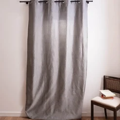 Ösenvorhang Miracle Elbersdrucke blickdicht Clocqué-Jacquardgewebe silber 140cmx255cm