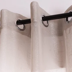 Ösenvorhang Mirage Elbersdrucke Batist transparent natur silber 140cmx255cm