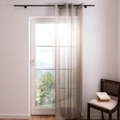 Ösenvorhang Mirage Elbersdrucke Batist transparent natur silber 140cmx255cm