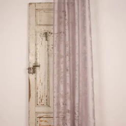 Ösenvorhang mit Allover Ausbrenner Motiv Zweige Vögel mauve 140x245cm