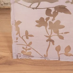 Ösenvorhang mit Allover Ausbrenner Motiv Zweige Vögel mauve 140x245cm