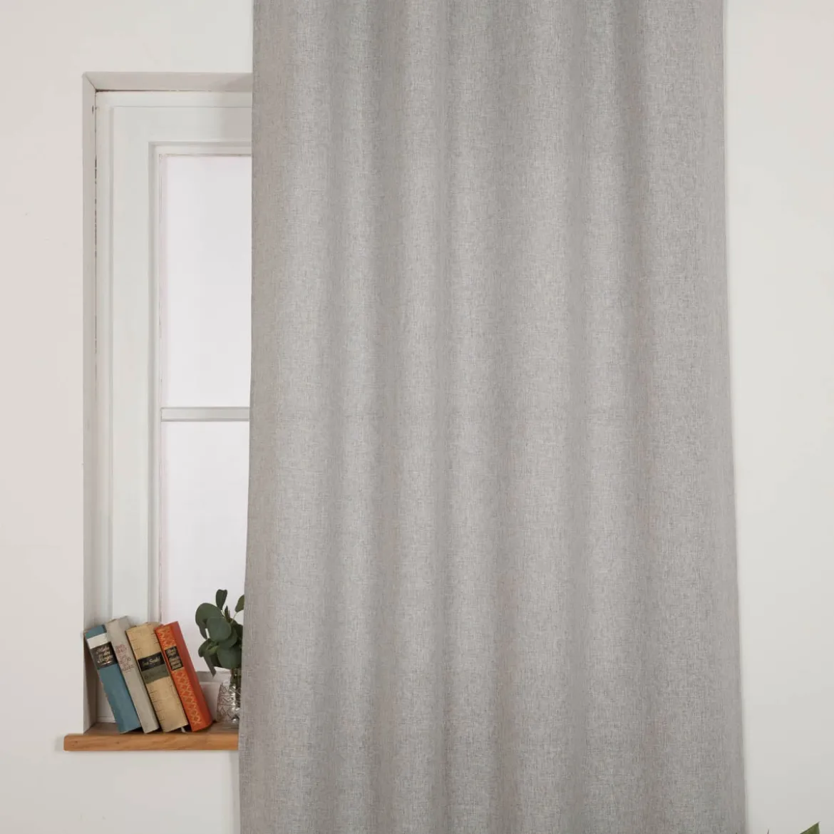 Ösenvorhang Sevilla grau meliert 245x135cm