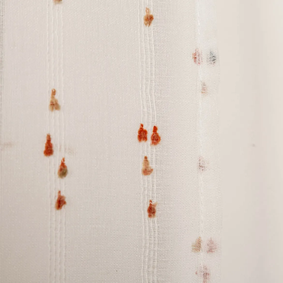 Ösenvorhang Voile Längsstreifen Pünktchen bunt 135x260cm