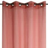 Ösenvorhang Voile marsala mit goldfarbigen Dreiecken 135x260 cm – transparenter Vorhang