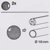 Serie Boston Endstücke Ball klein 2 Stück Ø16mm edelstahl-optik