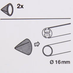 Serie Boston Endstücke Cone 2 Stück Ø16mm edelstahl-optik