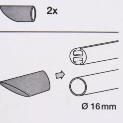 Serie Boston Endstücke Cut 2 Stück Ø16mm edelstahl-optik