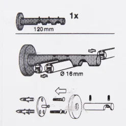 Serie Boston 3-Lauf Träger 3x Profil Ø16mm edelstahl-optik