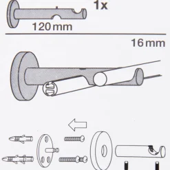 Serie Boston 2-Lauf Träger 1x Stange 1x Profil Ø16mm edelstahl-optik