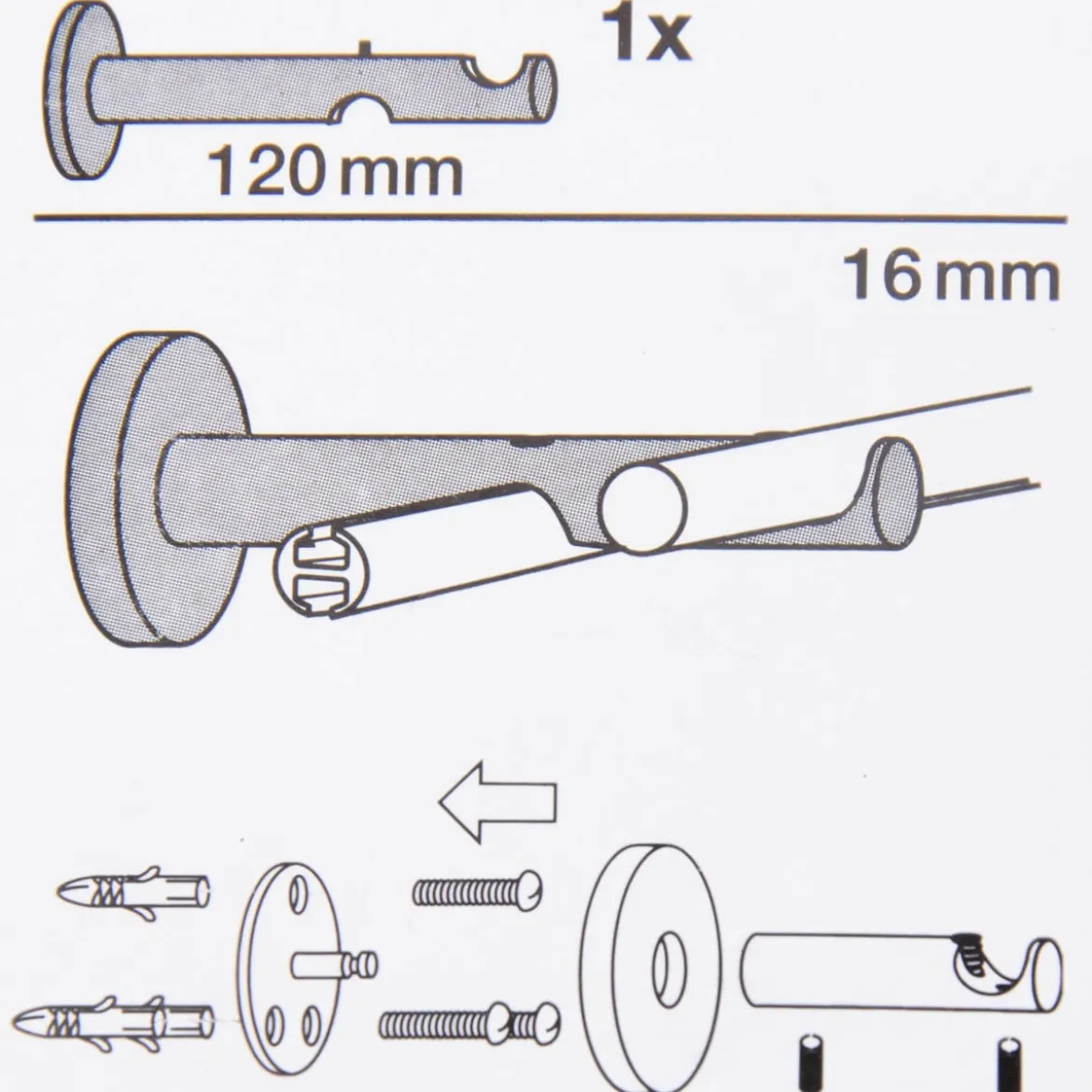 Serie Boston 2-Lauf Träger 1x Stange 1x Profil Ø16mm edelstahl-optik