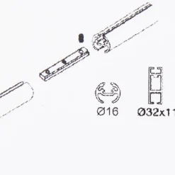 Serie Boston Profilverbinder Ø16mm edelstahl-optik