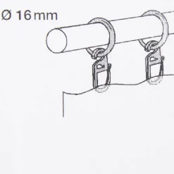 Serie Boston Rundringe Ø33mm 10 Stück inkl. Haken Ø16mm edelstahl-optik