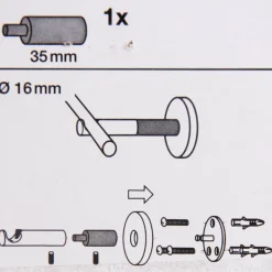 Serie Boston Trägerverlängerung Ø16mm edelstahl-optik