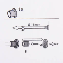 Serie Boston Wandlager Ø16mm edelstahl-optik