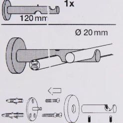 Serie LosAngeles 2-Lauf Träger lang 1xStange und 1xProfil Ø20mm anthrazit
