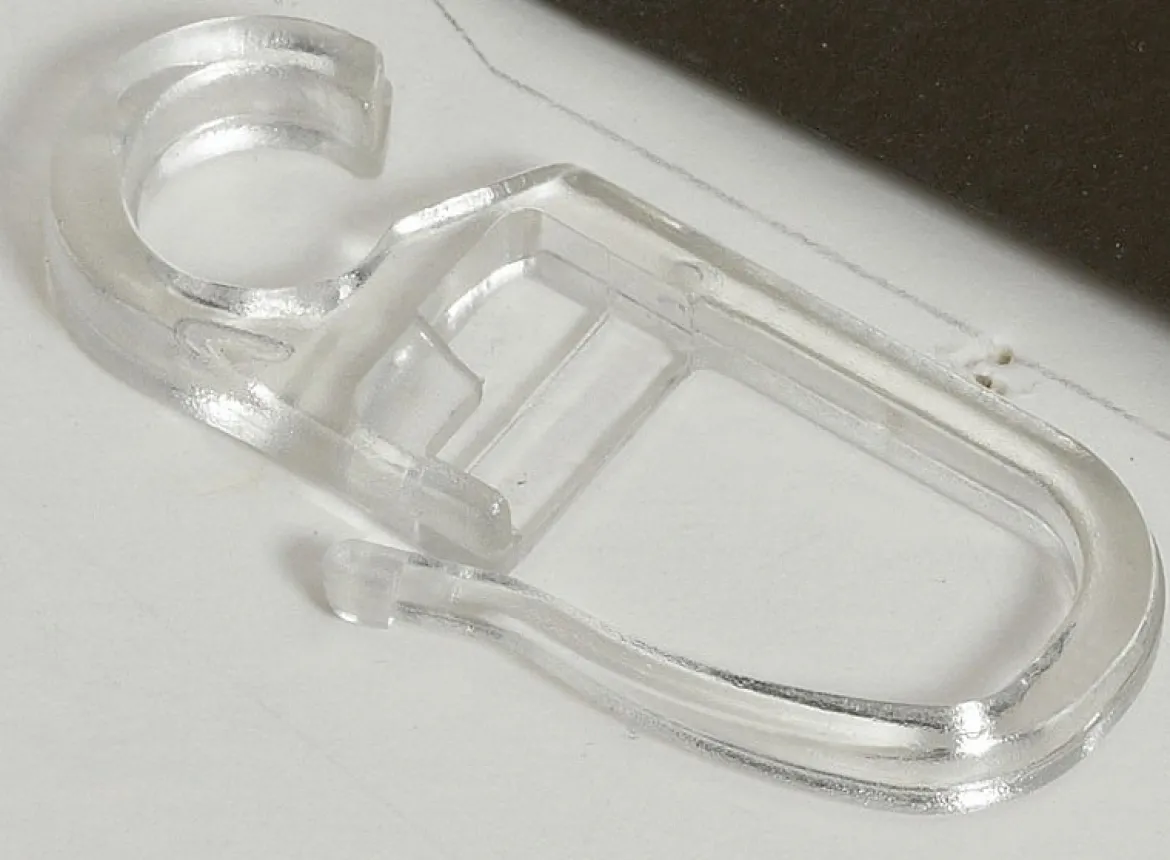 Serie Malibu Faltenhaken Haken für Flachringe Kunststoff transparent 10 Stück