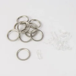 Serie NewYork Flachringe inkl Haken 10 Stück Ø20mm edelstahl-optik