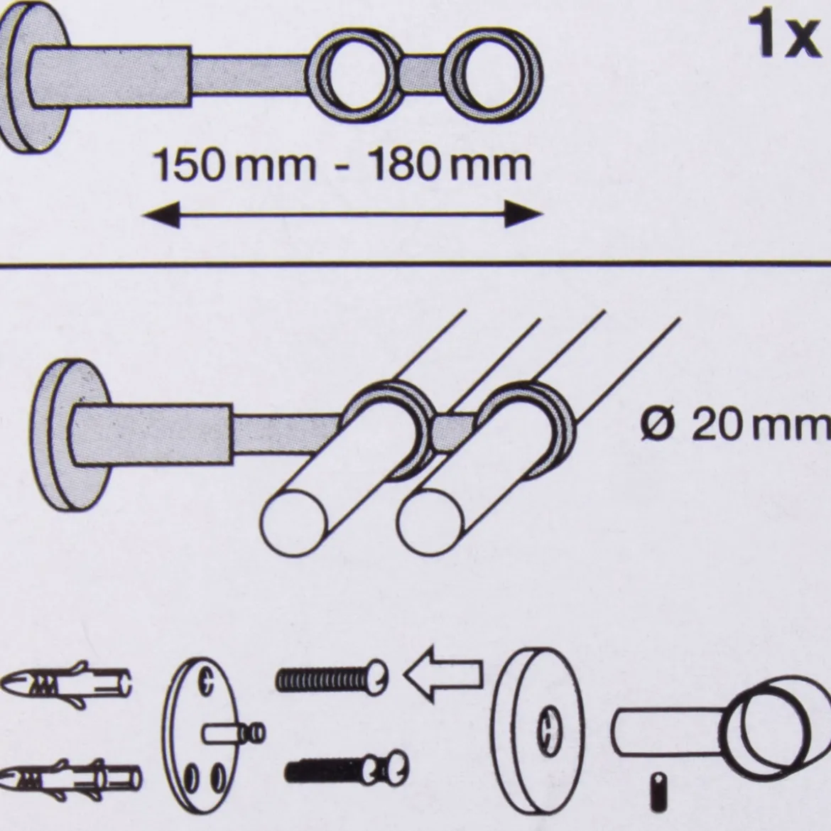 Serie NewYork geschlossener Doppel-Träger ausziehbar 150-180mm 2-Lauf Ø20mm edelstahl-optik