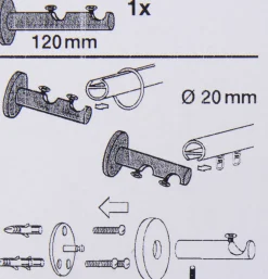 Serie NewYork 2-lauf Träger Doppelträger function-turn Ø20mm edelstahl-optik für Wand oder Deckenmontage