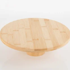 Servierplatte mit Fuß aus Bambusholz 28x9cm