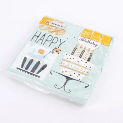 Serviette Birthday mint 33x33cm 3lagig 20 Stück