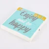 Serviette Enjoy and be happy türkis weiß 33x33cm 3lagig 20 Stück