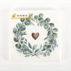 Serviette Eukalyptus Herz weiß grün 33x33cm 3lagig 20 Stück