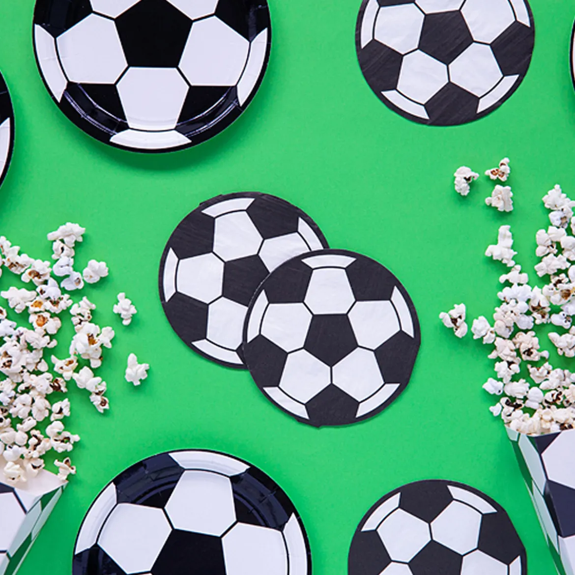 Serviette Fußball schwarz weiß 27x27cm 3lagig 20 Stück
