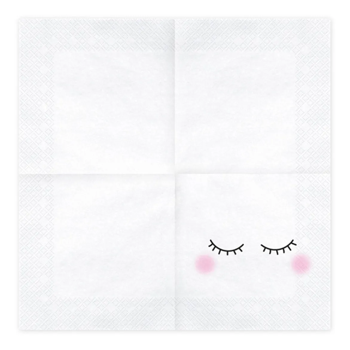 Serviette Gesicht weiß schwarz rosa 33x33cm 3lagig 20 Stück
